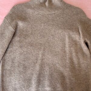 Uniqlo Gray Cowl Neck Sweater with Ribbed Texture